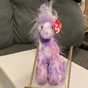 Ty Beanie Baby-2006 STARGAZER-Purple Tie-Dyed Unicorn (7.5 inch) MWMT-BRAND NEW
